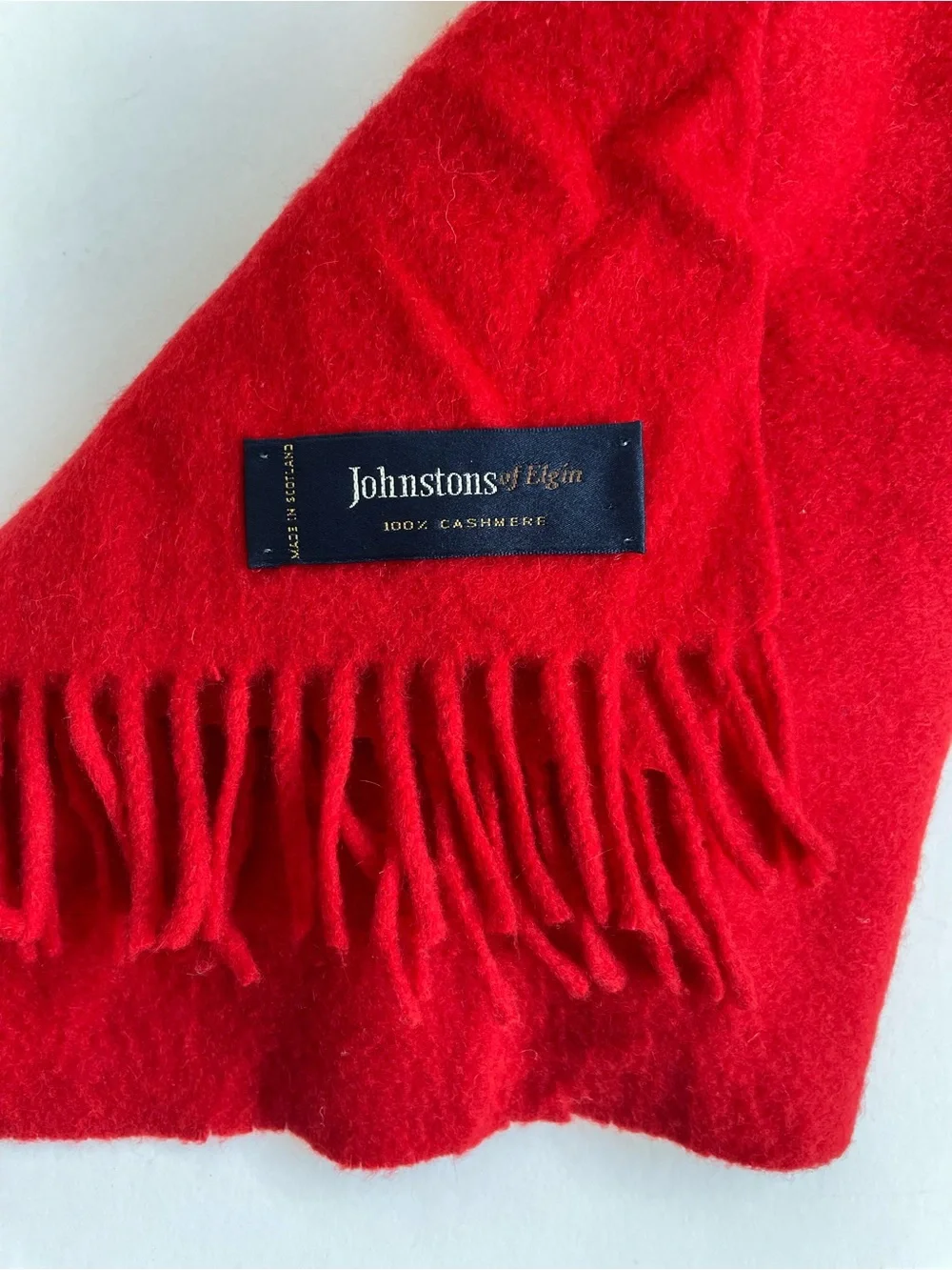 Johnstons of Elgin 100% Cashmere Scarf, Claret Red, Made in Scotland